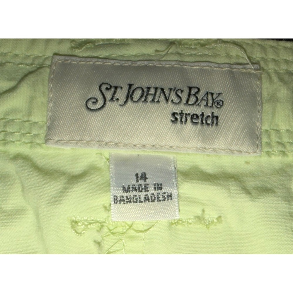 St. Johns Bay Womens Stretch Cargo Skort Size 14 Lime Green Cotton Utility Mini - Picture 3 of 5